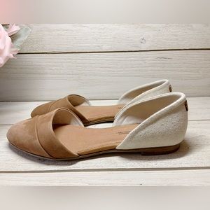 TOMS Jutti D'Orsay Tan Suede Leather Flat 7.5